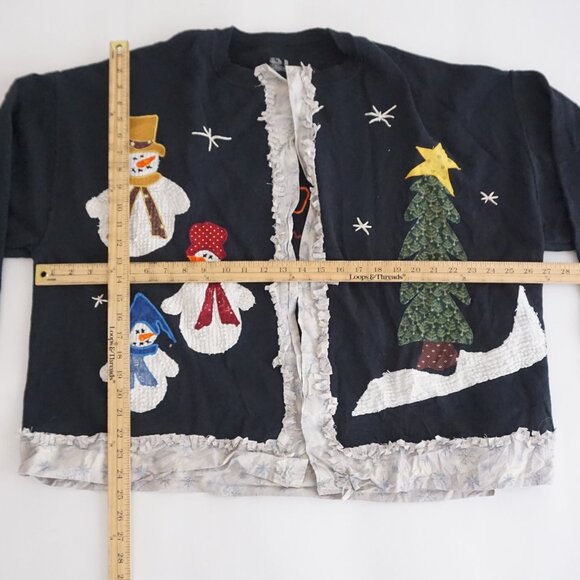 Vintage Fruit of the Loom Christmas Snowman Sweatshirt 2XL Holiday Festive - Picture 2 of 9